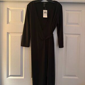 Vintage BCBG Max Azria Black Wrap Dress, NWT, Sz L